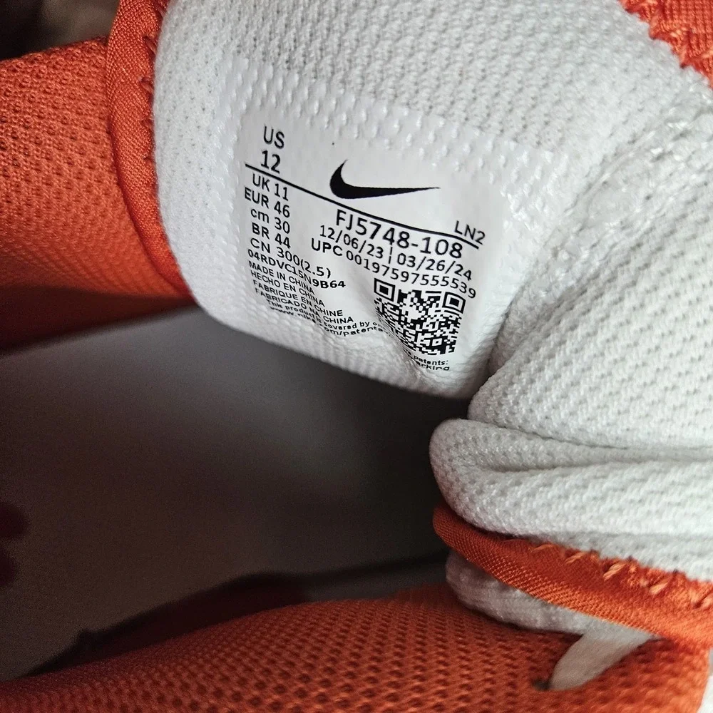 Nike Force Savage Pro 3 Clemson Tigers Football Cleats FJ5748-108 Men's Size 12